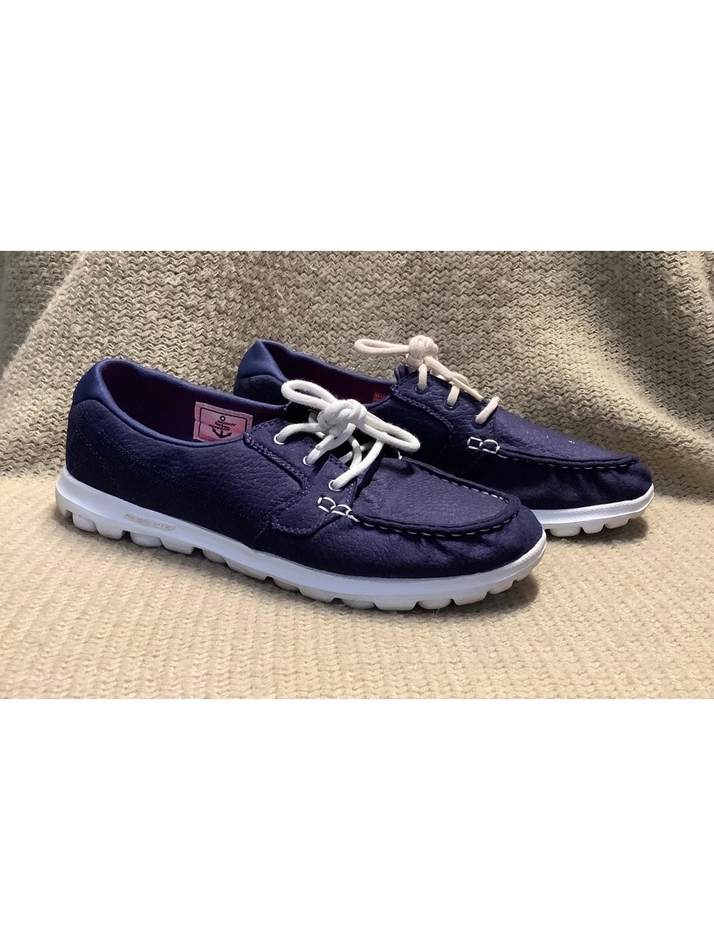 Skechers Navy Blue Go Walk Moccasin Boat Shoes Size 8